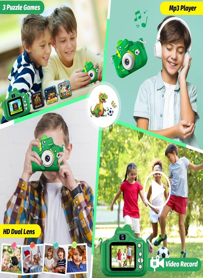 Cimizi Dinosaur Kids Camera for Boys Girls, Toddler Digital Selfie Camera with Cute Protective Cover and 32G SD Card, Christmas Birthday Gifts Toys for 3 4 5 6 7 8 9 10 11 12 Years Old Little Girls and Boys - Image 5